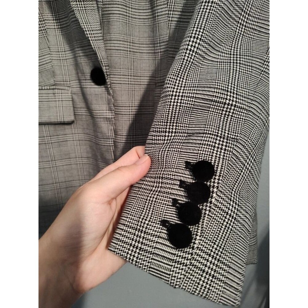 Loft women's black grey white blazer tailored jacket size 8 like new - Picture 6 of 16